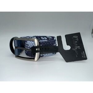 NWT Walter Hagen Men's Plaid Stretch Golf Belt, Dress Blue Size M Waist 34"-36"